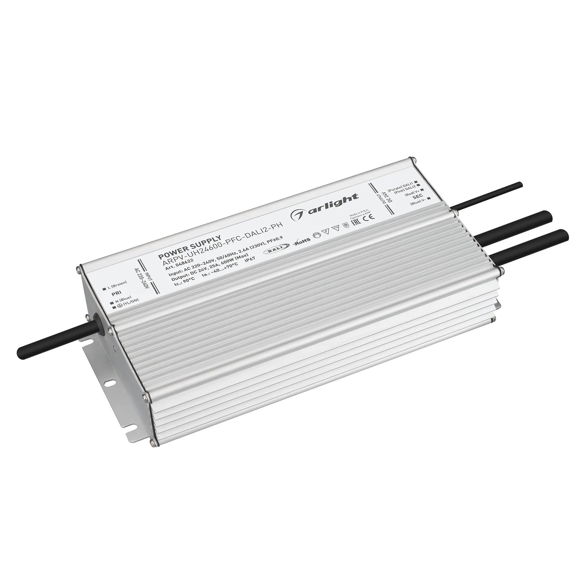 Блок питания для светильника Arlight ARPV-UH24600-PFC-DALI2-PH 24V 25A 600W / 048622
