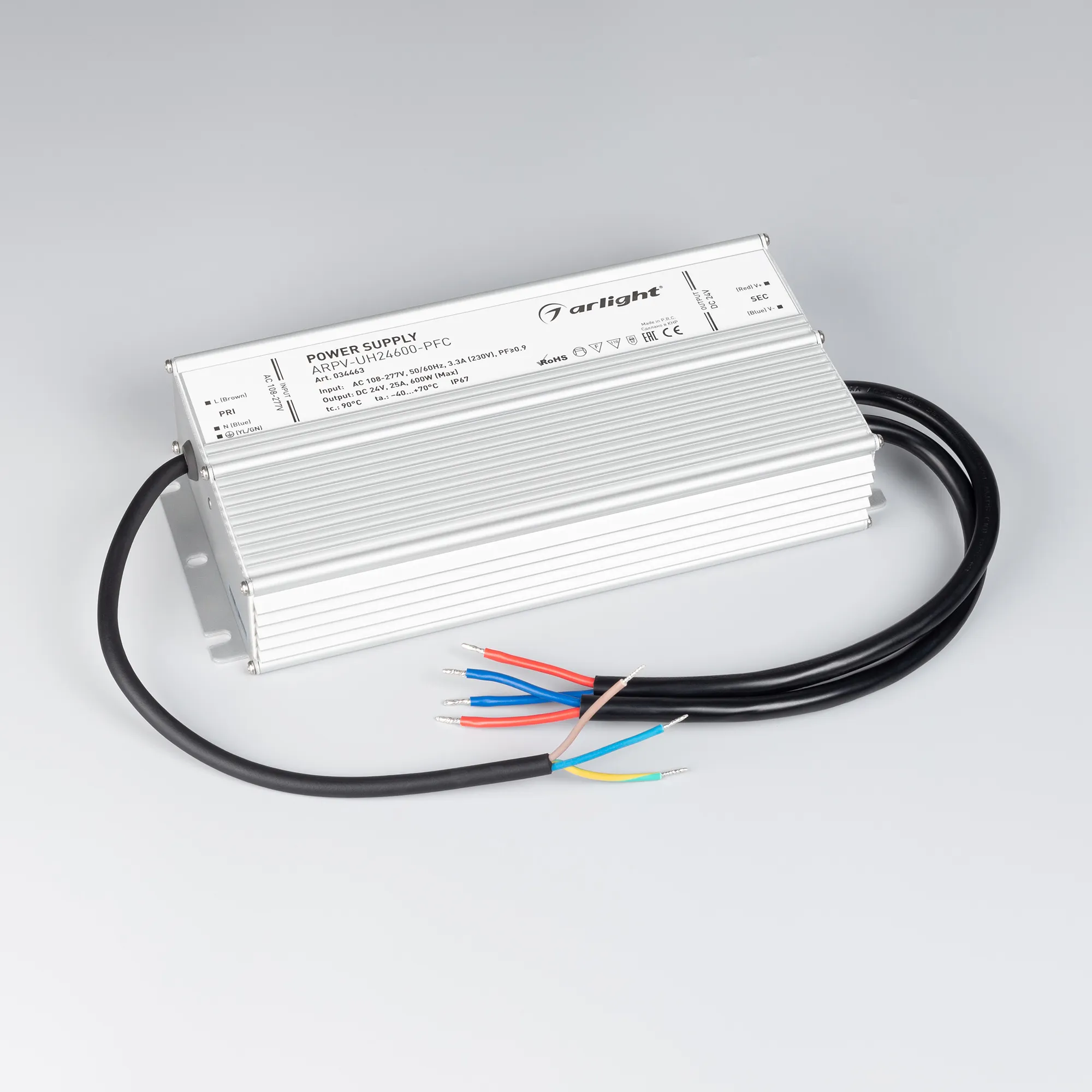 Блок питания для светильника Arlight ARPV-UH24600-PFC 24V 25A 600W / 034463 — фото 2