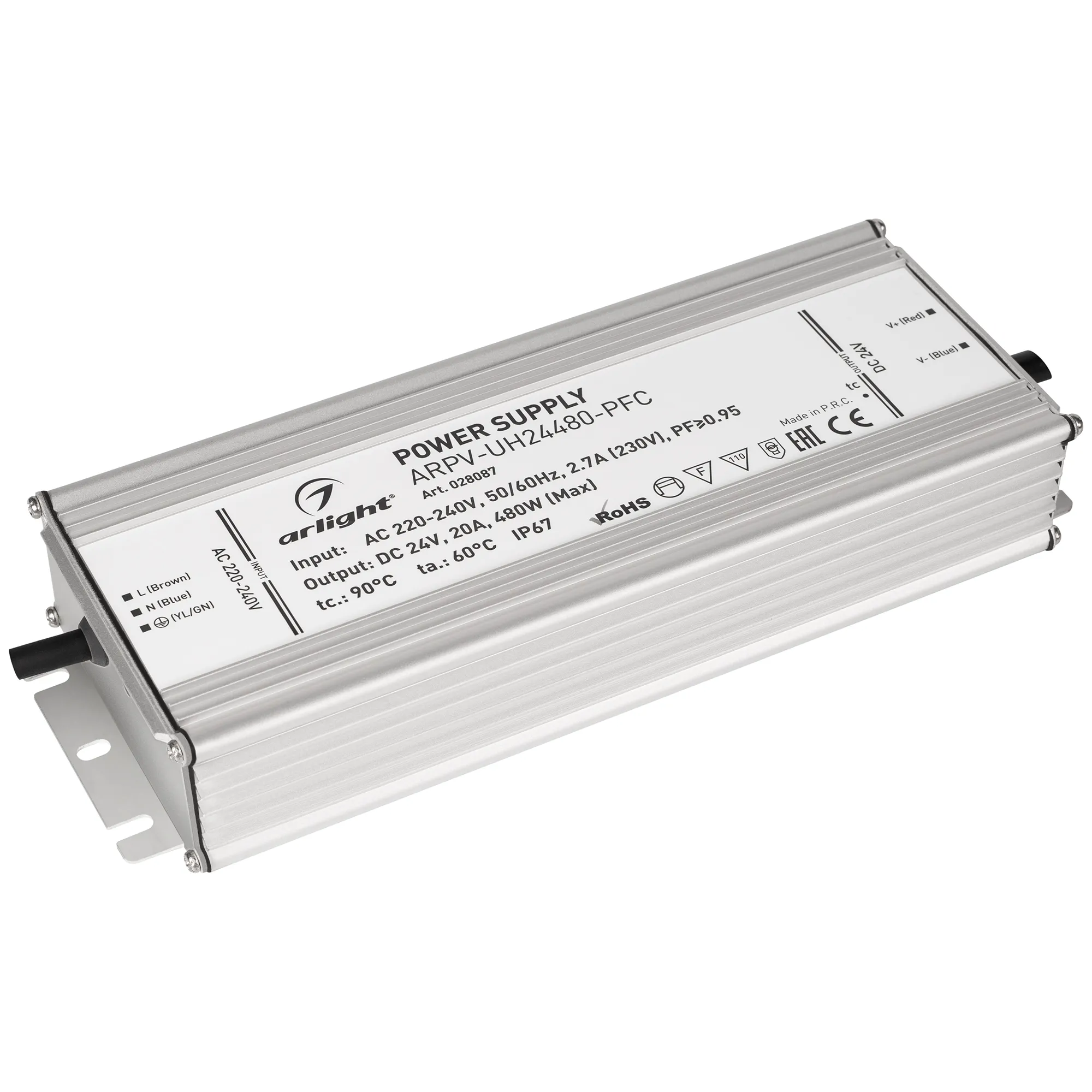 Блок питания для светильника Arlight ARPV-UH24480-PFC 24V 20A 480W / 028087