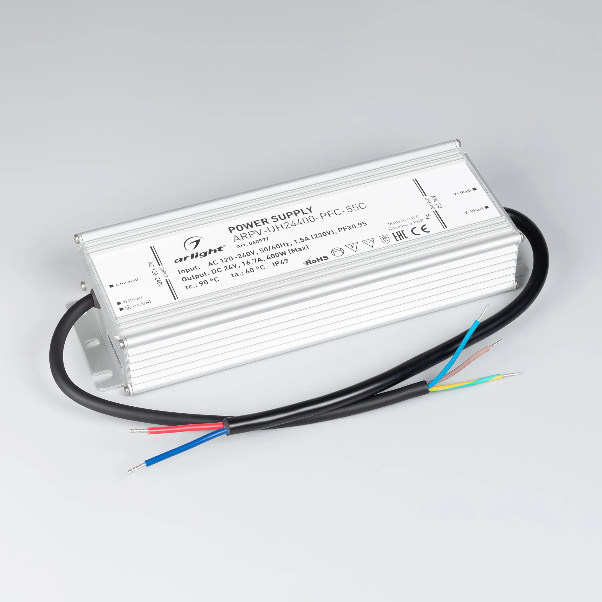 Блок питания для светильника Arlight ARPV-UH24400-PFC-55C 24V 16.7A 400W / 040977 — фото 2