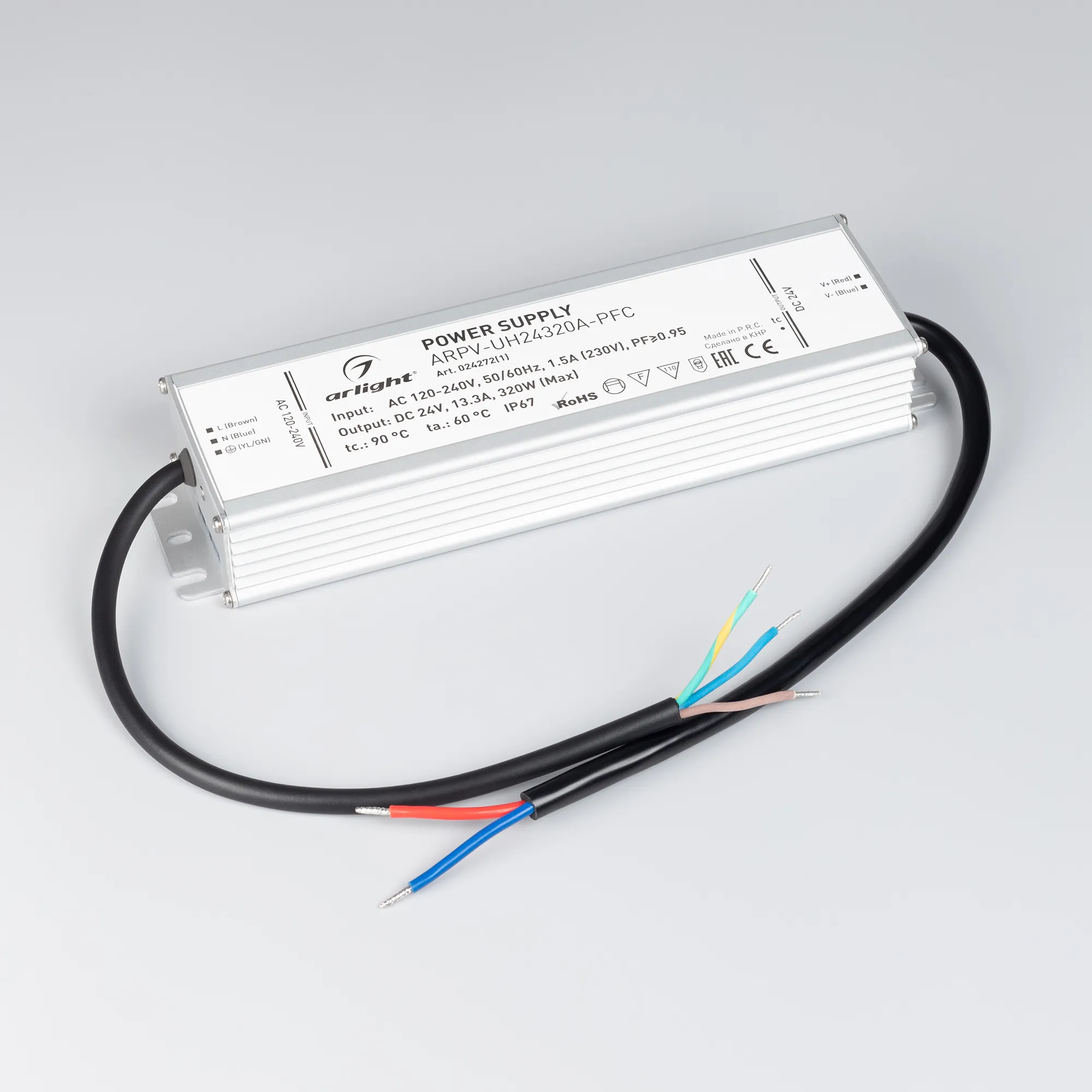 Блок питания для светильника Arlight ARPV-UH24320A-PFC 24V 13.3A 320W / 024272(1) — фото 2