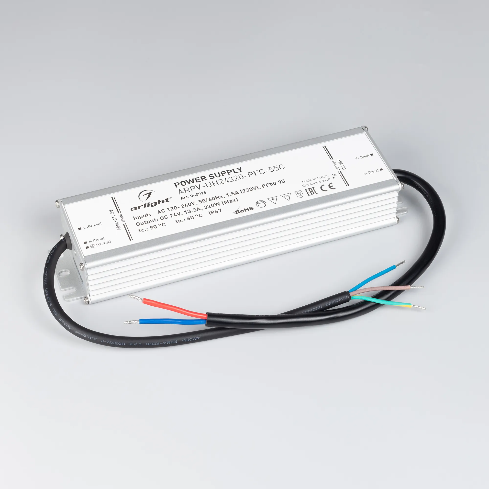 Блок питания для светильника Arlight ARPV-UH24320-PFC-55C 24V 13.3A 320W / 040976 — фото 2