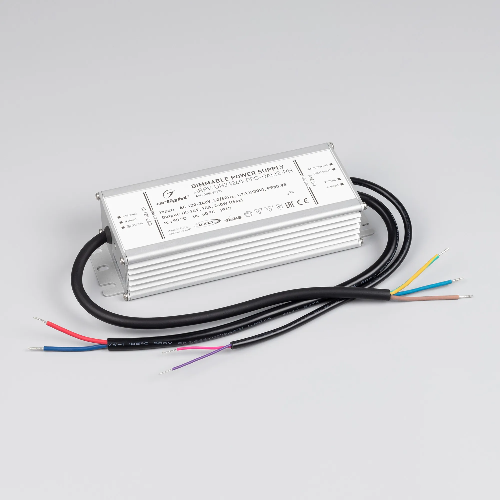 Блок питания для светильника Arlight ARPV-UH24240-PFC-DALI2-PH 24V 10.0A 240W / 025689(2) — фото 2