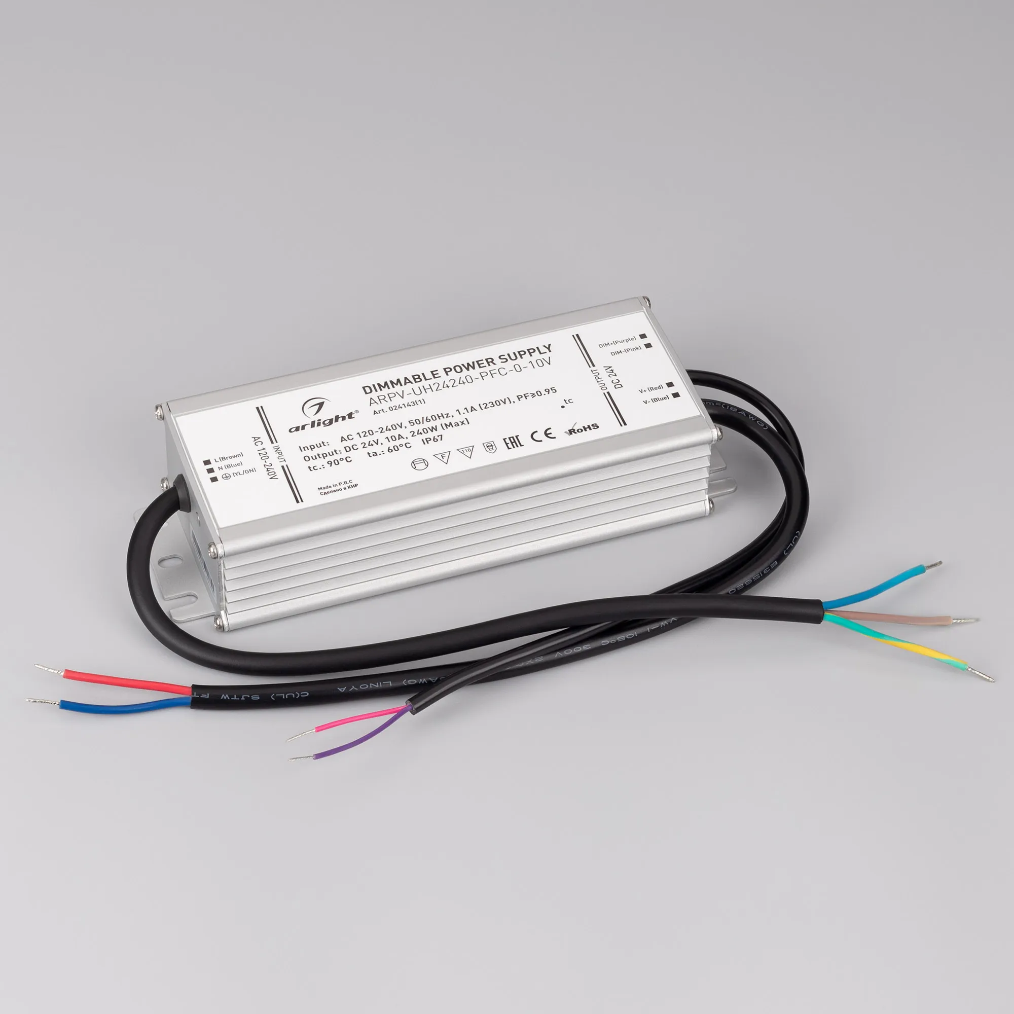 Блок питания для светильника Arlight ARPV-UH24240-PFC-0-10V 24V 10.0A 240W / 024143(1) — фото 2