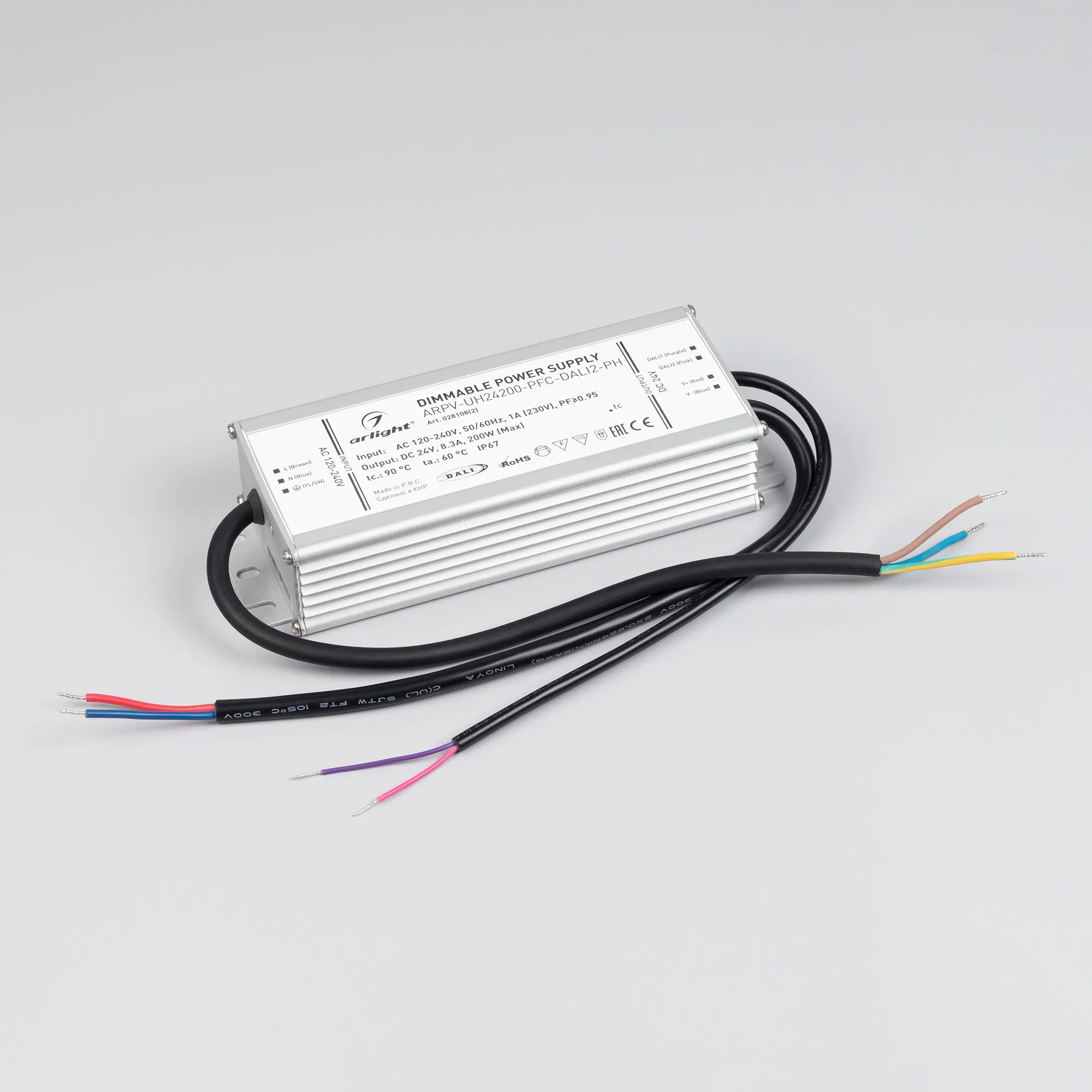 Блок питания для светильника Arlight ARPV-UH24200-PFC-DALI2-PH 24V 8.3A 200W / 028108(2) — фото 2