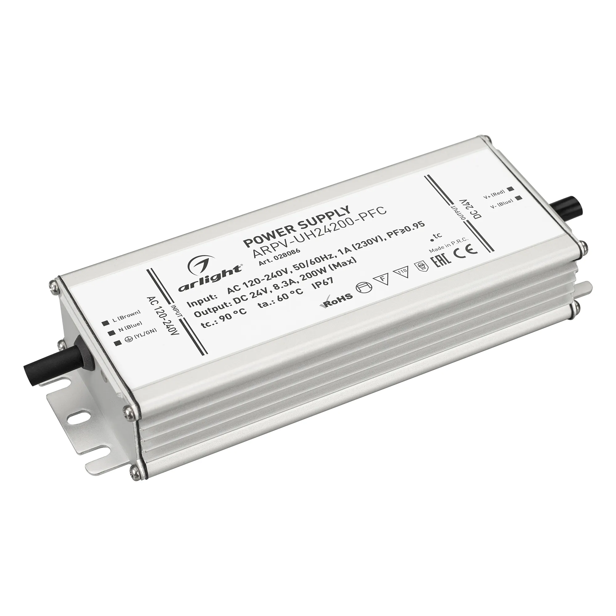 Блок питания для светильника Arlight ARPV-UH24200-PFC 24V 8.3A 200W / 028086