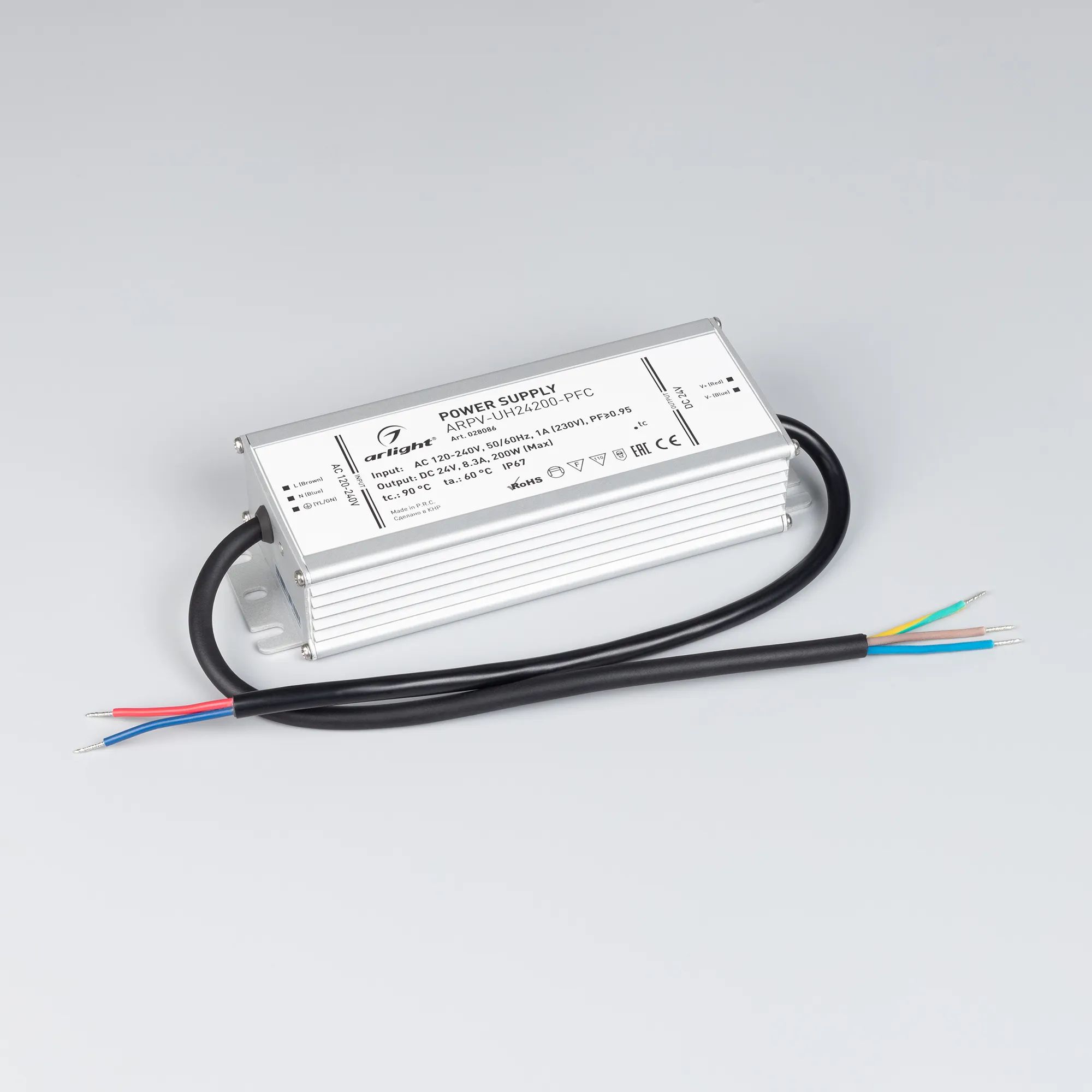 Блок питания для светильника Arlight ARPV-UH24200-PFC 24V 8.3A 200W / 028086 — фото 2
