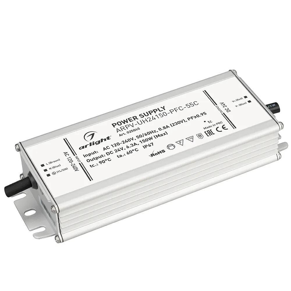 Блок питания для светильника Arlight ARPV-UH24150-PFC-55C 24V 6.3A 150W / 025045