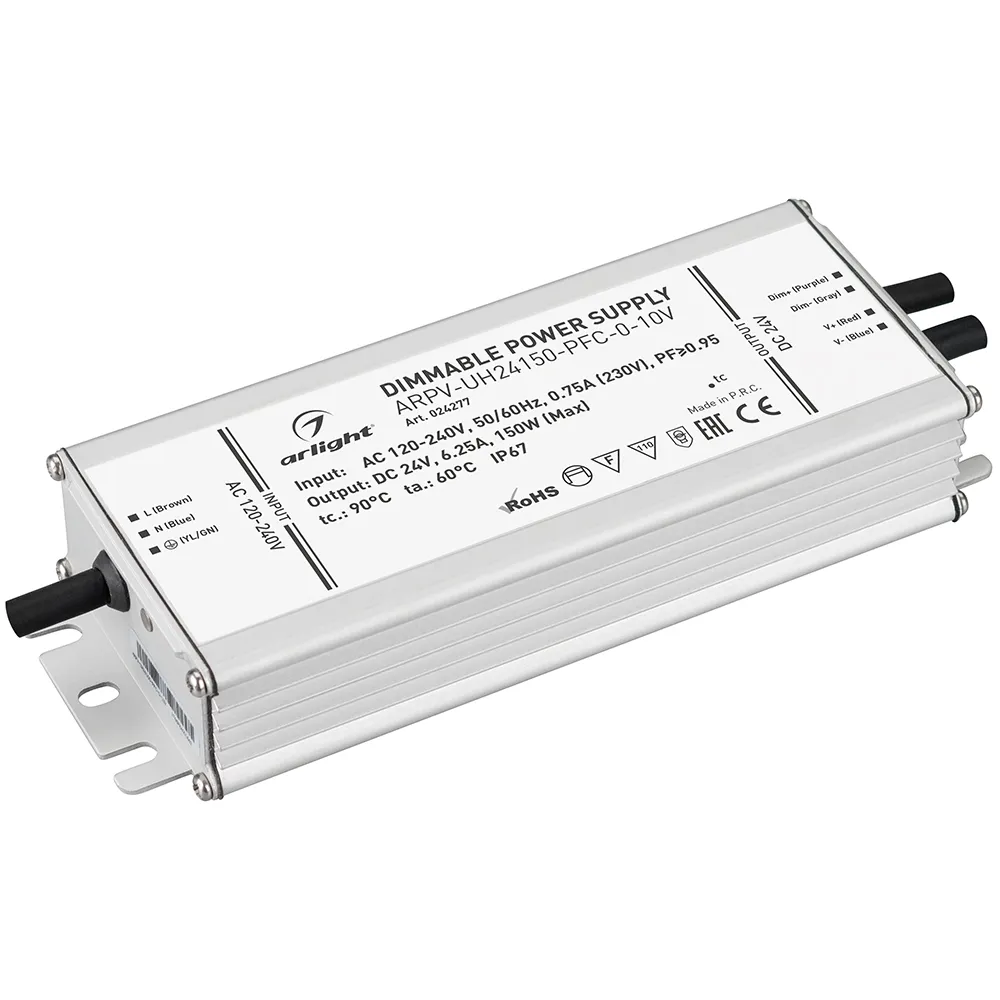 Блок питания для светильника Arlight ARPV-UH24150-PFC-0-10V 24V 6.3A 150W / 024277