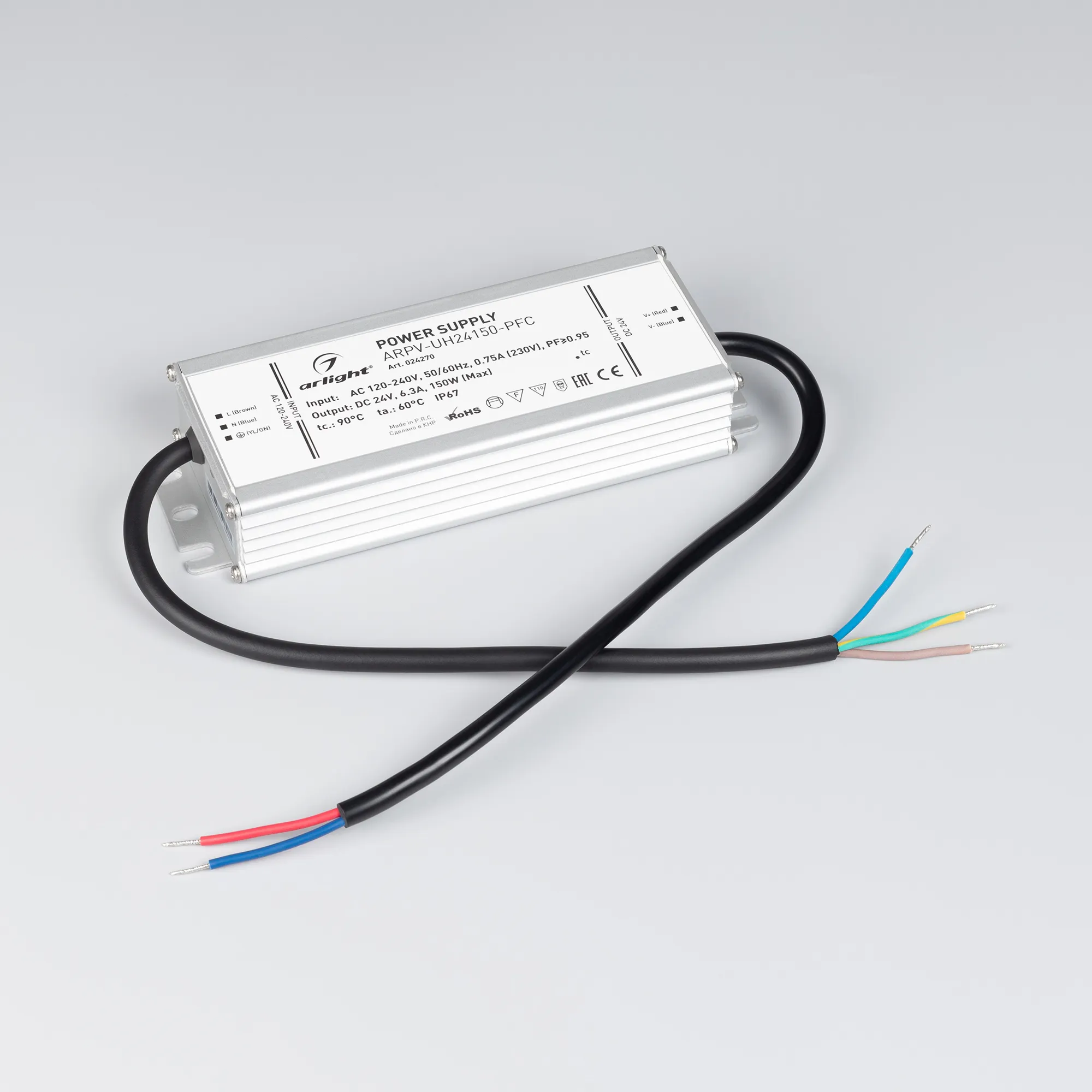 Блок питания для светильника Arlight ARPV-UH24150-PFC 24V 6.3A 150W / 024270 — фото 2