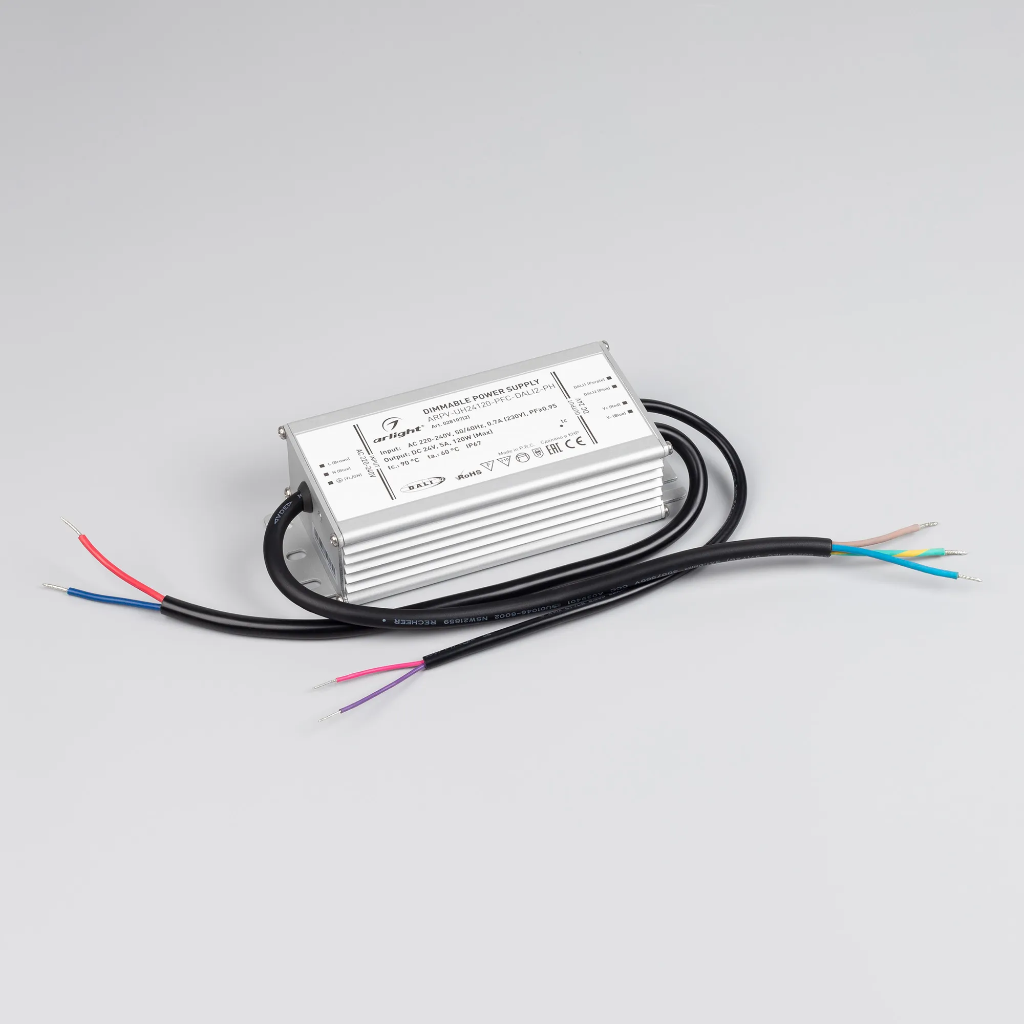Блок питания для светильника Arlight ARPV-UH24120-PFC-DALI2-PH 24V 5.0A 120W / 028107(2) — фото 2