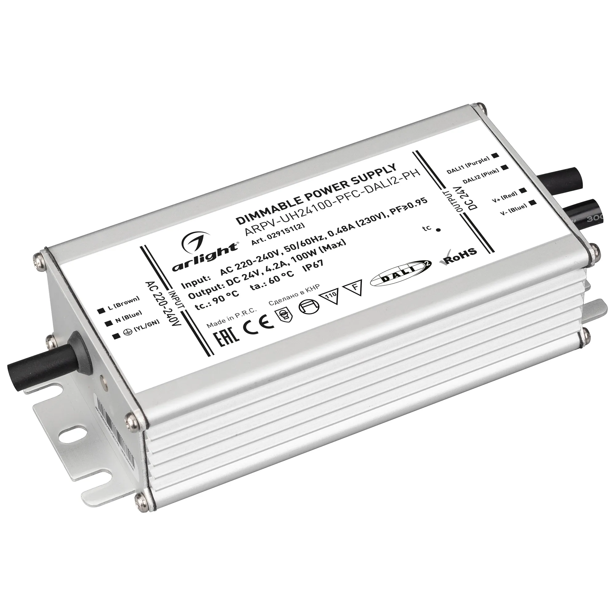 Блок питания для светильника Arlight ARPV-UH24100-PFC-DALI2-PH 24V 4.2A 100W / 029151(2)