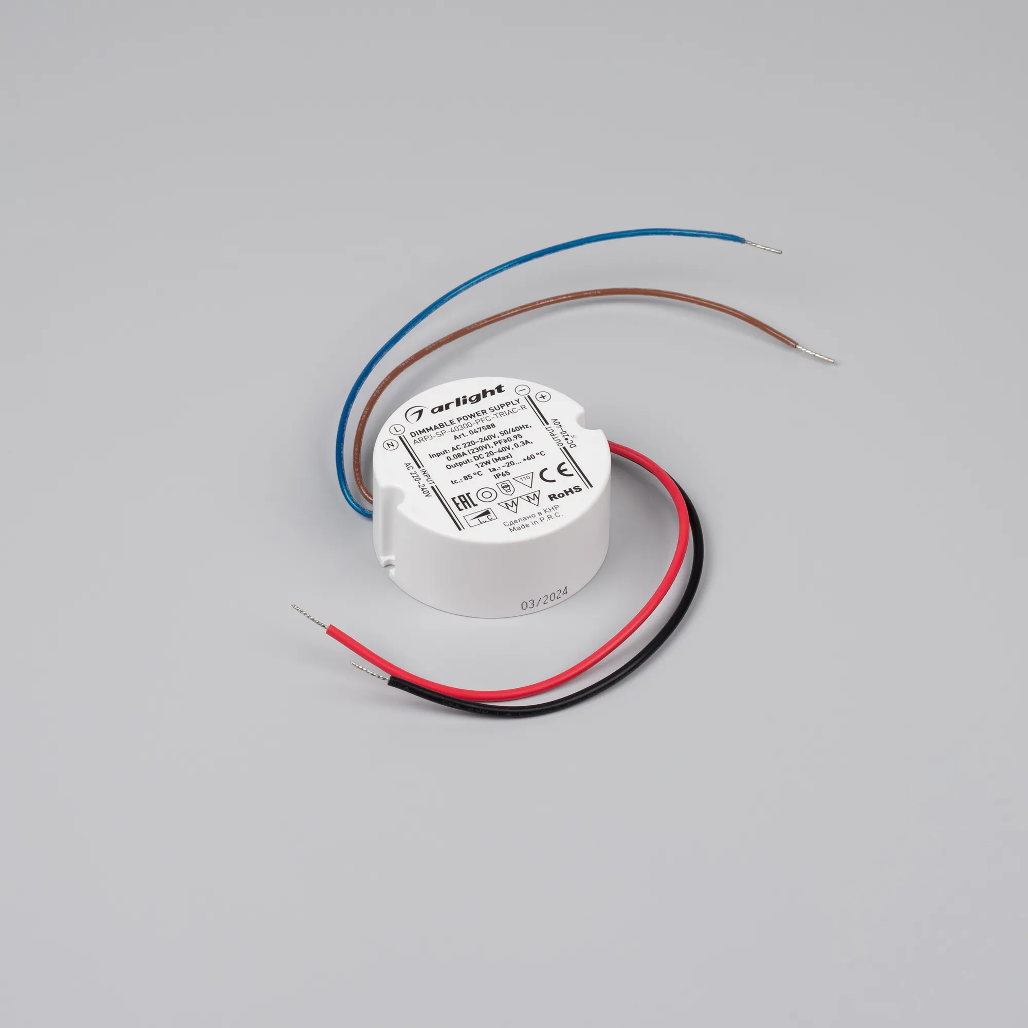 Блок питания для светильника Arlight ARPJ-SP-40300-PFC-TRIAC-R 12W 20-40V 300mA / 047588 — фото 2