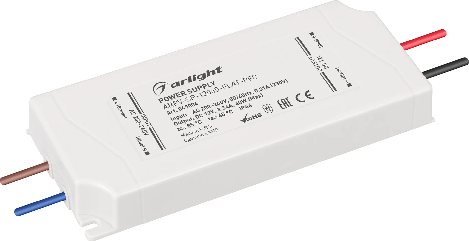 Блок питания для светильника Arlight ARPV-SP-12040-FLAT-PFC 12V 3.34A 40W / 049004