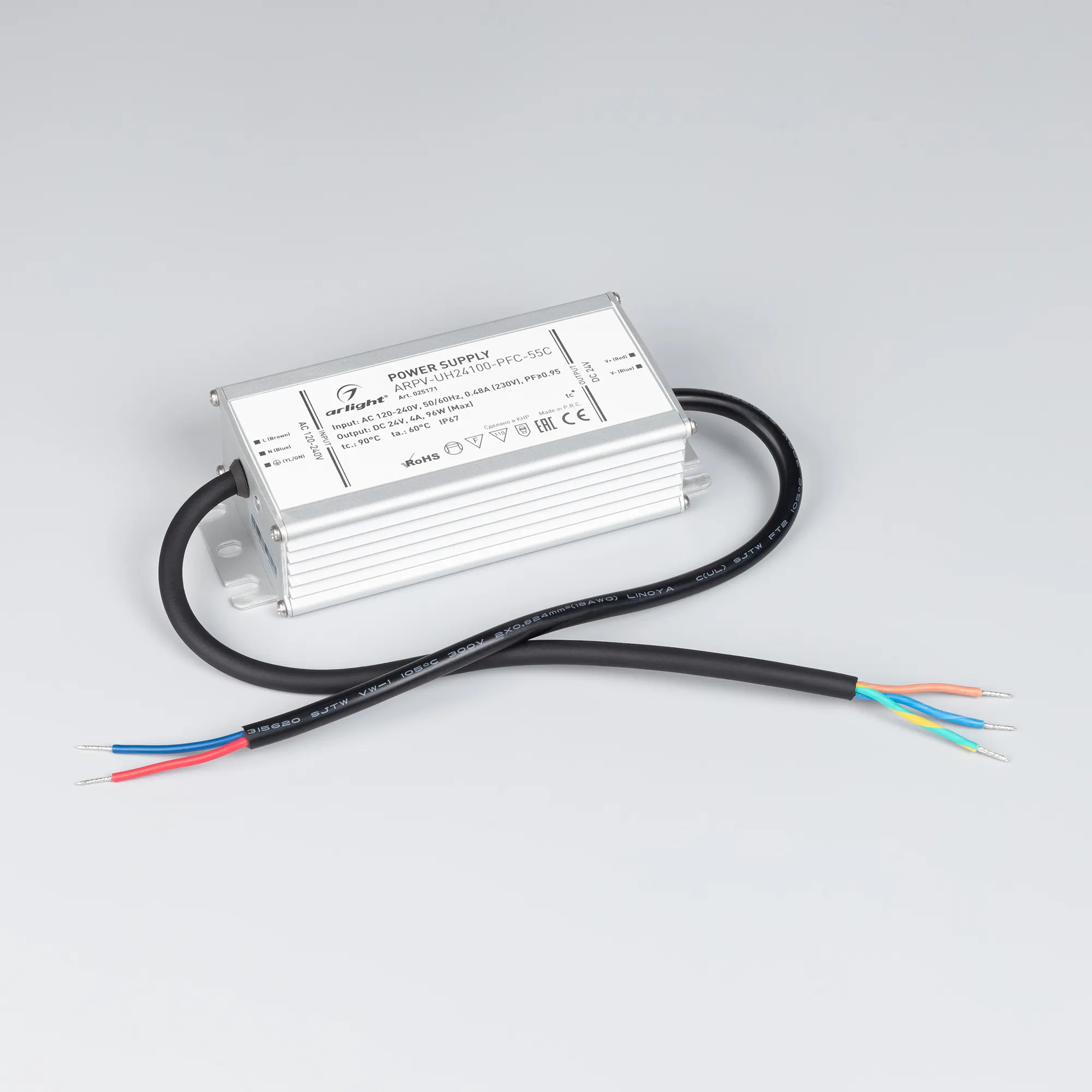 Блок питания для светильника Arlight ARPV-UH24100-PFC-55C 24V 4.2A 100W / 025171 — фото 2