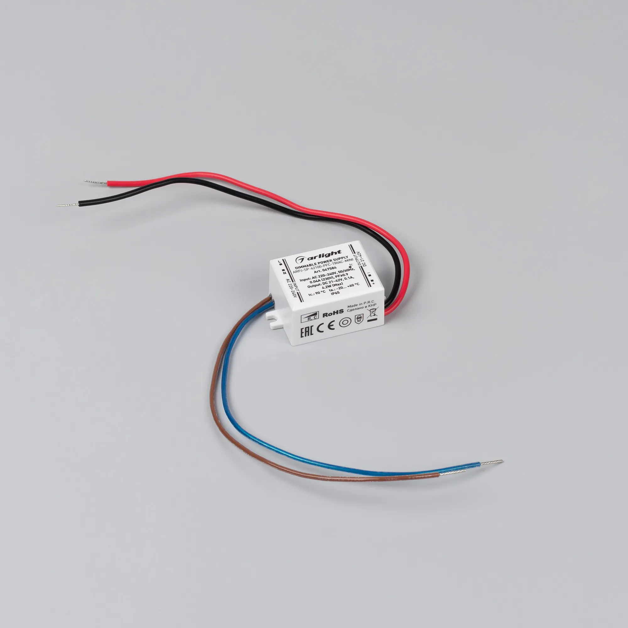 Блок питания для светильника Arlight ARPJ-SP-42100-PFC-TRIAC-MINI 4W 21-42V 100mA / 047584 — фото 2