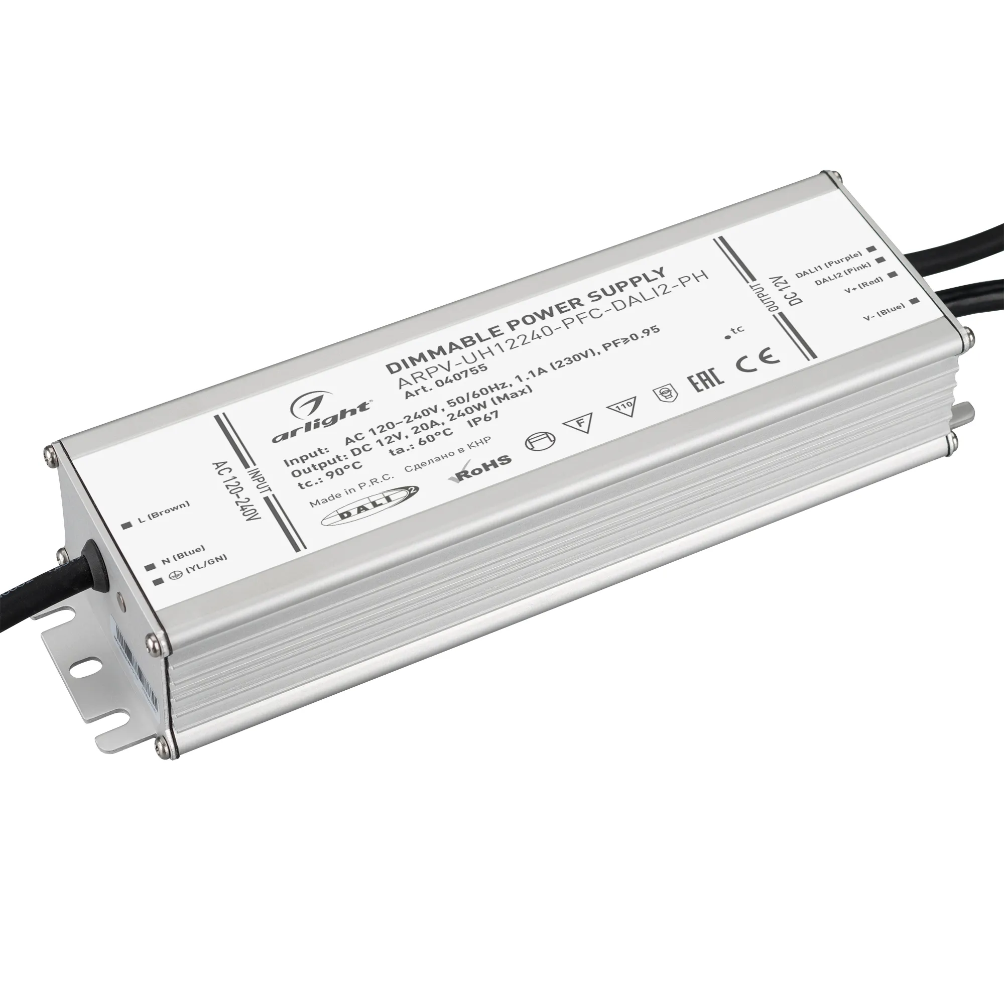 Блок питания для светильника Arlight ARPV-UH12240-PFC-DALI2-PH 12V 20A 240W / 040755