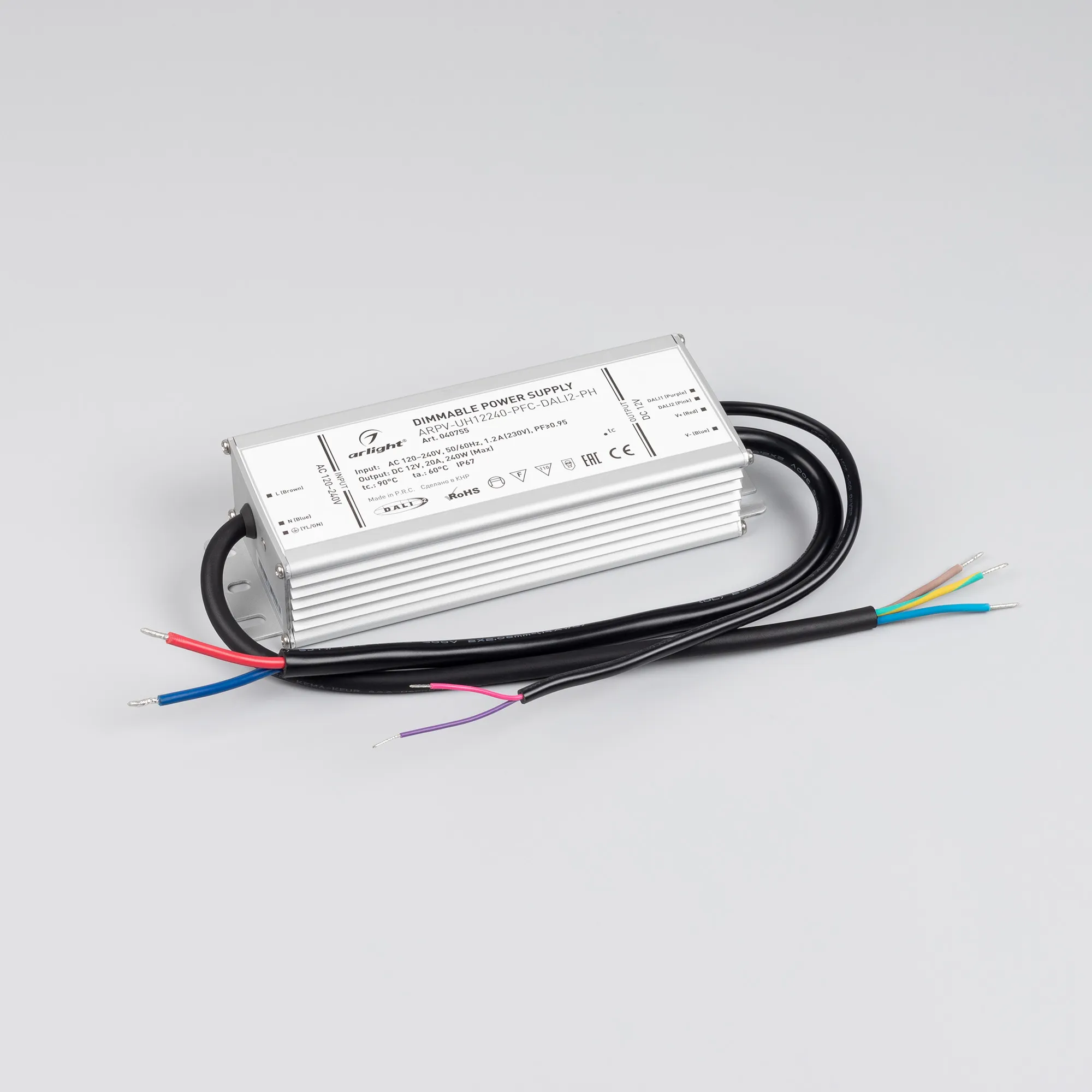 Блок питания для светильника Arlight ARPV-UH12240-PFC-DALI2-PH 12V 20A 240W / 040755 — фото 2