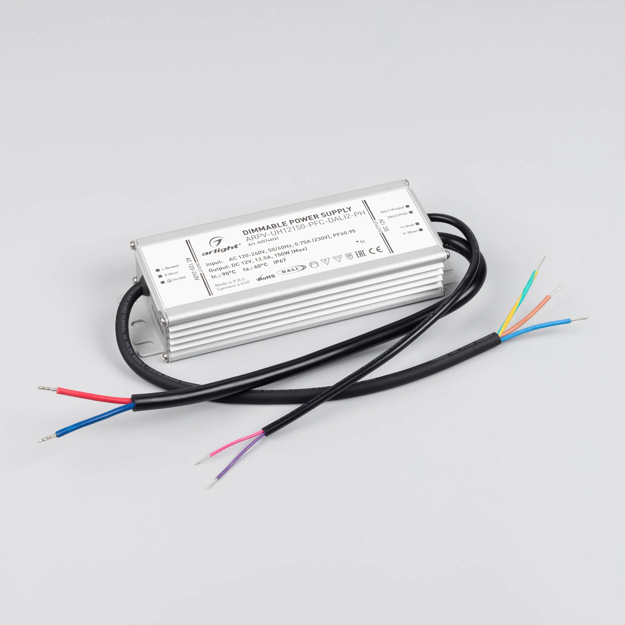 Блок питания для светильника Arlight ARPV-UH12150-PFC-DALI2-PH 12V 12.5A 150W / 025746(2) — фото 2