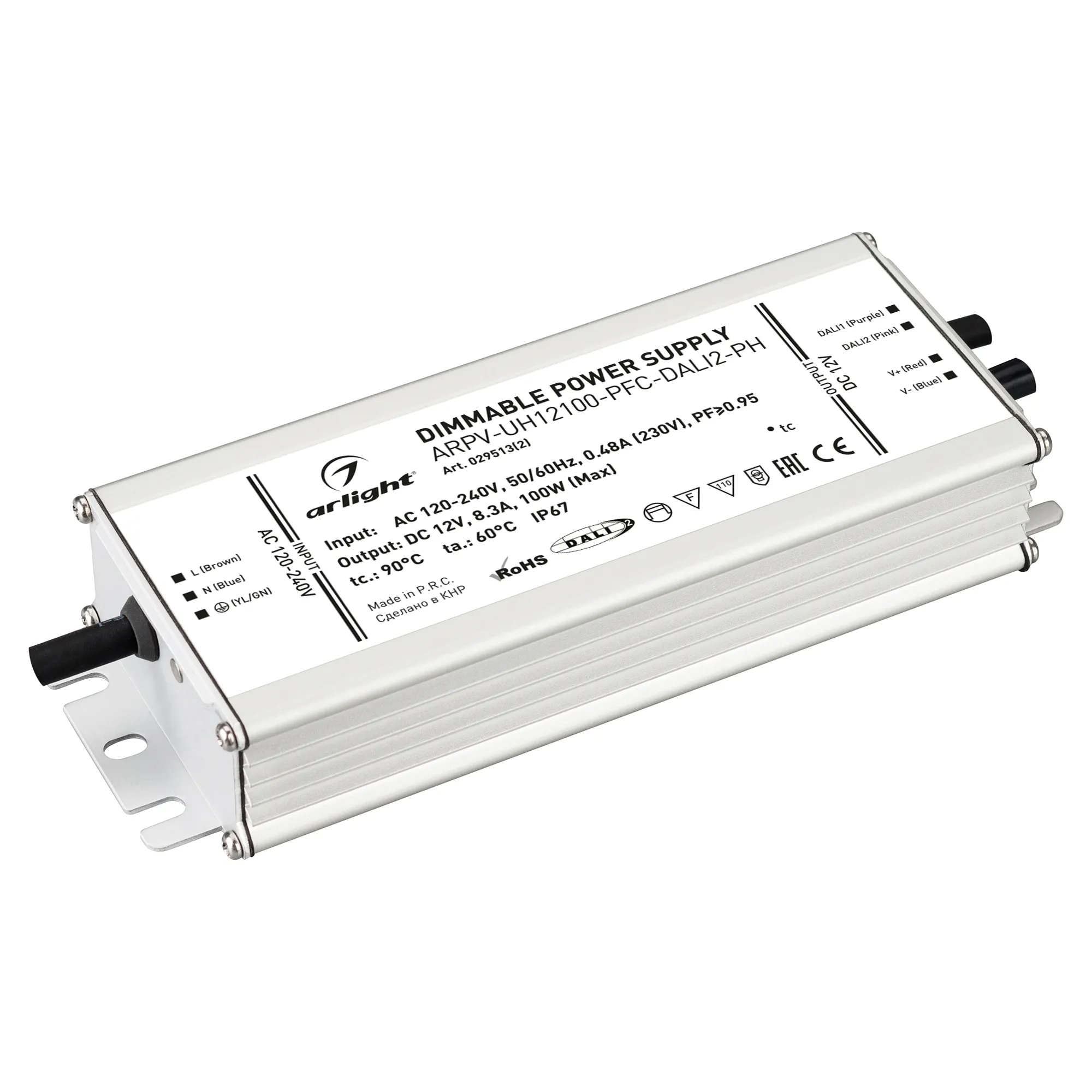 Блок питания для светильника Arlight ARPV-UH12100-PFC-DALI2-PH 12V 8.3A 100W / 029513(2)