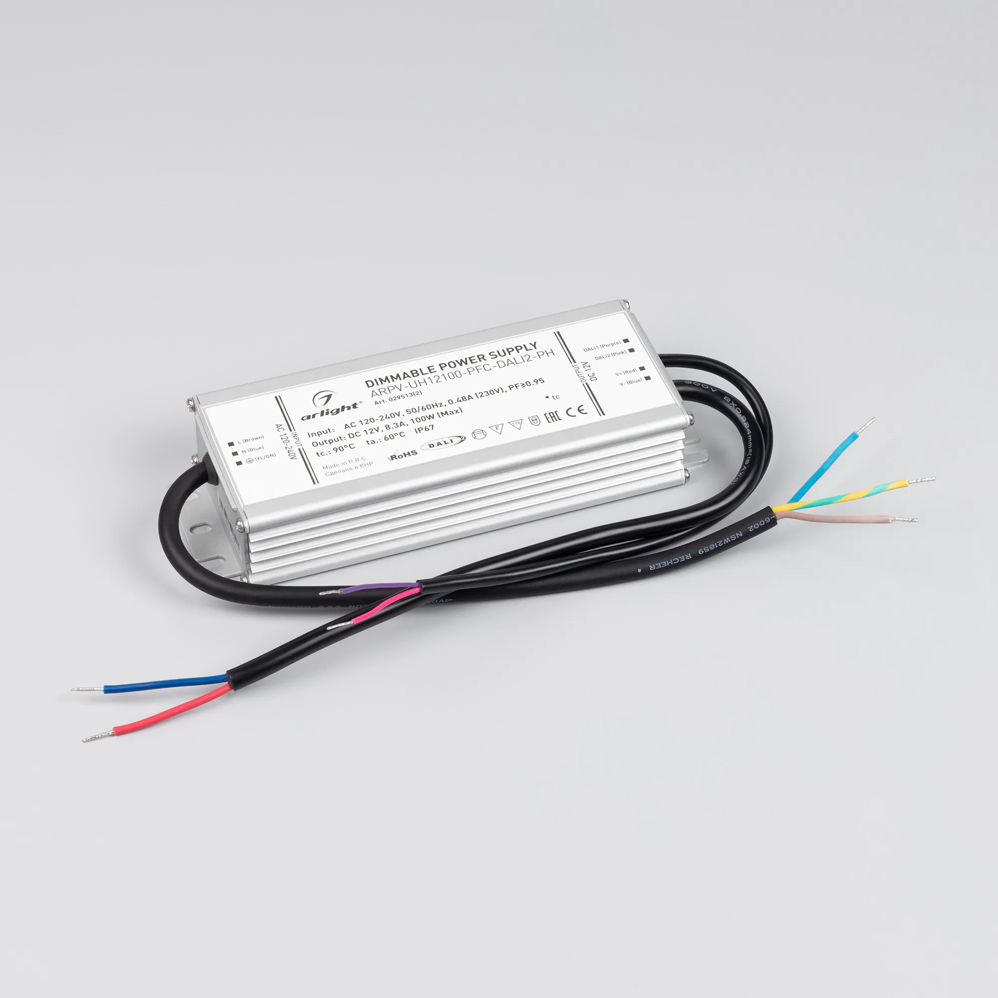 Блок питания для светильника Arlight ARPV-UH12100-PFC-DALI2-PH 12V 8.3A 100W / 029513(2) — фото 2