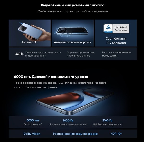 Смартфон Realme GT 7 12GB/512GB (синий ледник)