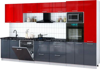 

Кухонный гарнитур, Мила Gloss 3.6-ПМ1