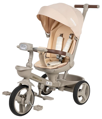 Трехколесный велосипед с ручкой Farfello 6590 (бежевый) - 