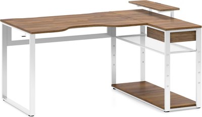 Компьютерный стол Millwood Каир угловой 160х120х93.05 (дуб табачный Craft/металл белый) - 