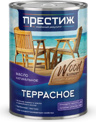 Масло для древесины ПРЕСТИЖ Натуральное террасное (900г, дерево) - 