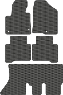 Комплект ковриков для авто Alicosta 2280_1_сер для Hyundai Grand Santa Fe I SUV/DM + 3 ряд (EVA соты, серый) - 