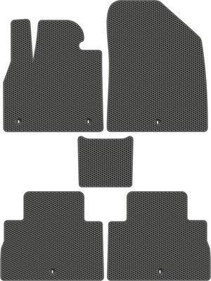 Комплект ковриков для авто Alicosta 2291_1_сер для Hyundai Palisade SUV/LX2 2018-н.в.+ 3 ряд (EVA соты, серый) - 