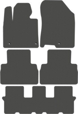 Комплект ковриков для авто Alicosta 2296_1_сер для Hyundai Santa Fe IV SUV 7 мест/TM (EVA соты, серый) - 
