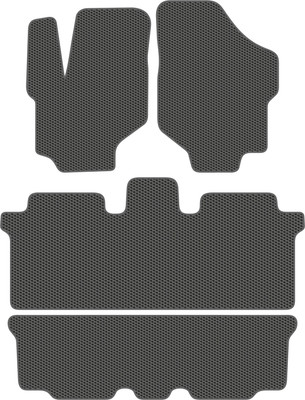 Комплект ковриков для авто Alicosta 1742_1_сер для Hyundai Trajet минивэн/АКПП + 3 ряд (EVA соты, серый) - 