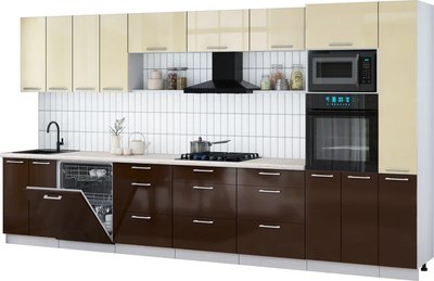 

Кухонный гарнитур, Мила Gloss 3.9-ПМ1