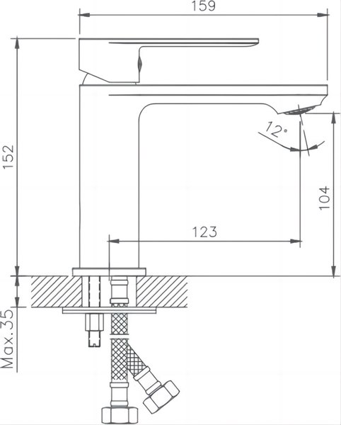 Купить Умывальник со смесителем Lauter 21441B + Moon 21СK691C с сифоном 21635CH в Борисове