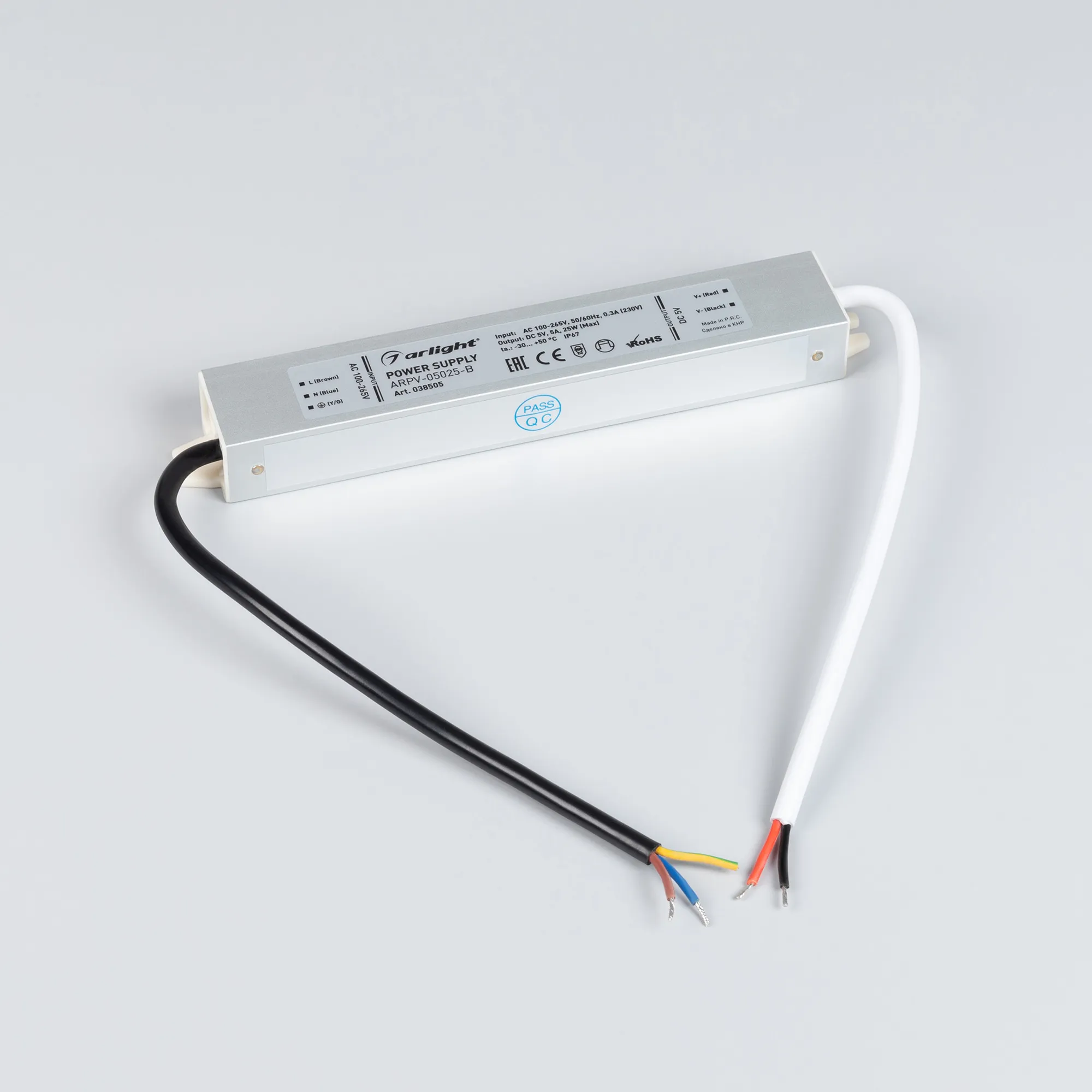 Блок питания для светильника Arlight ARPV-05025-B 5V 5.0A 25W / 038505 — фото 2