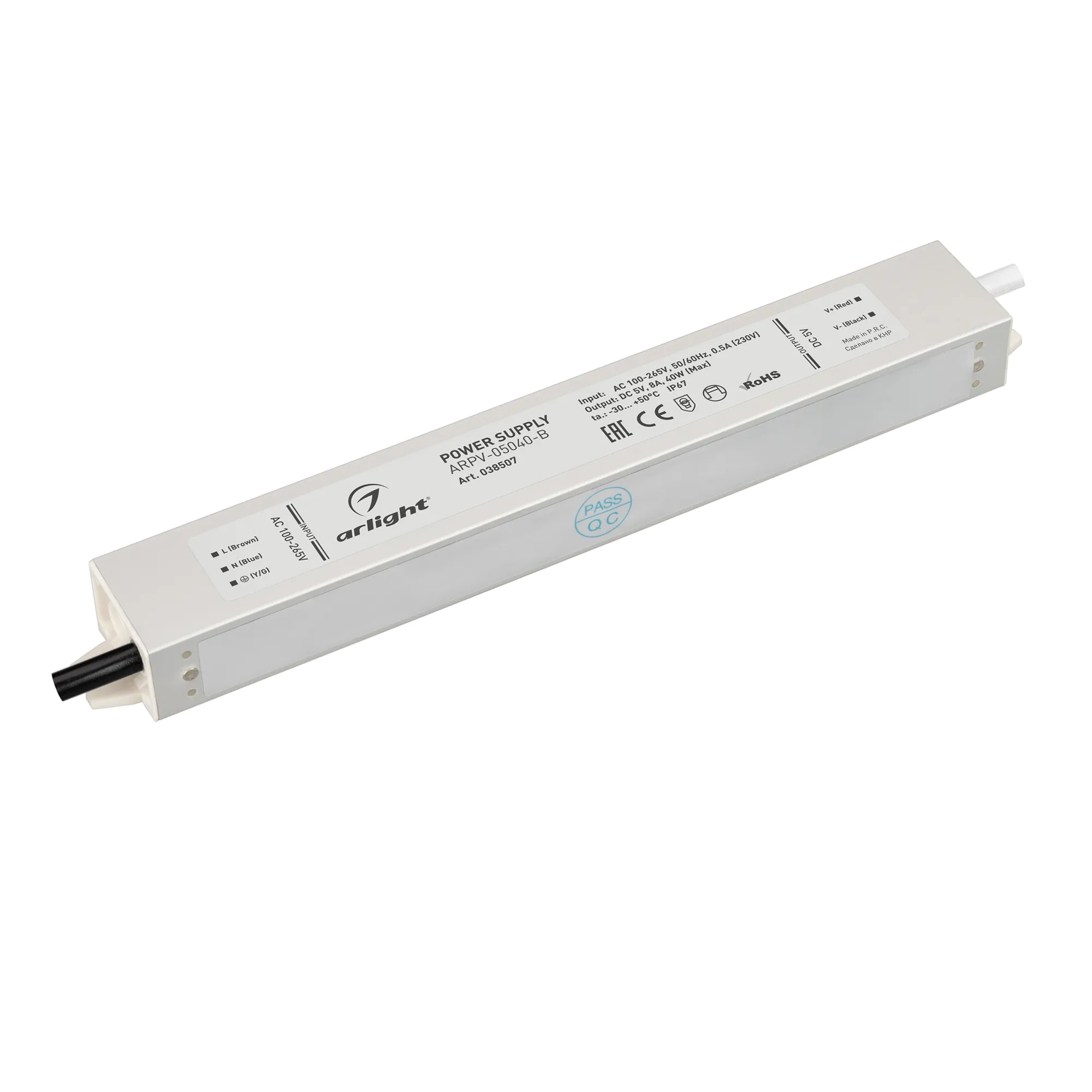 Блок питания для светильника Arlight ARPV-05040-B 5V 8.0A 40W / 038507