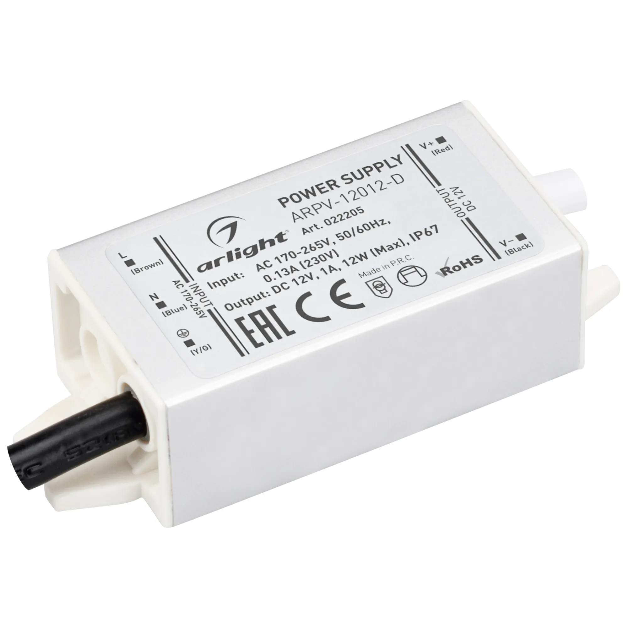 Блок питания для светильника Arlight ARPV-12012-D 12V 1.0A 12W / 022205