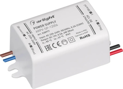 Блок питания для светильника Arlight ARPV-SP-12006 12V 0.5A 6W / 038977 - 