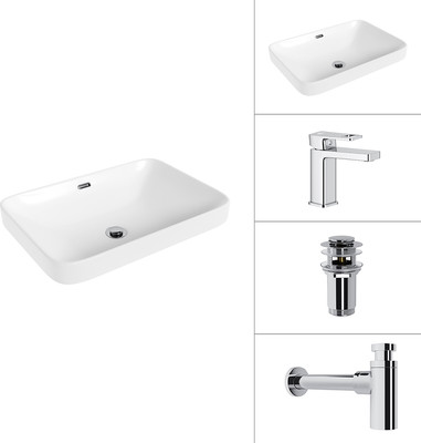 

Умывальник со смесителем, 21441B + Cascade 21СК655C + сифон 21635CH + донный кл. 21190CH
