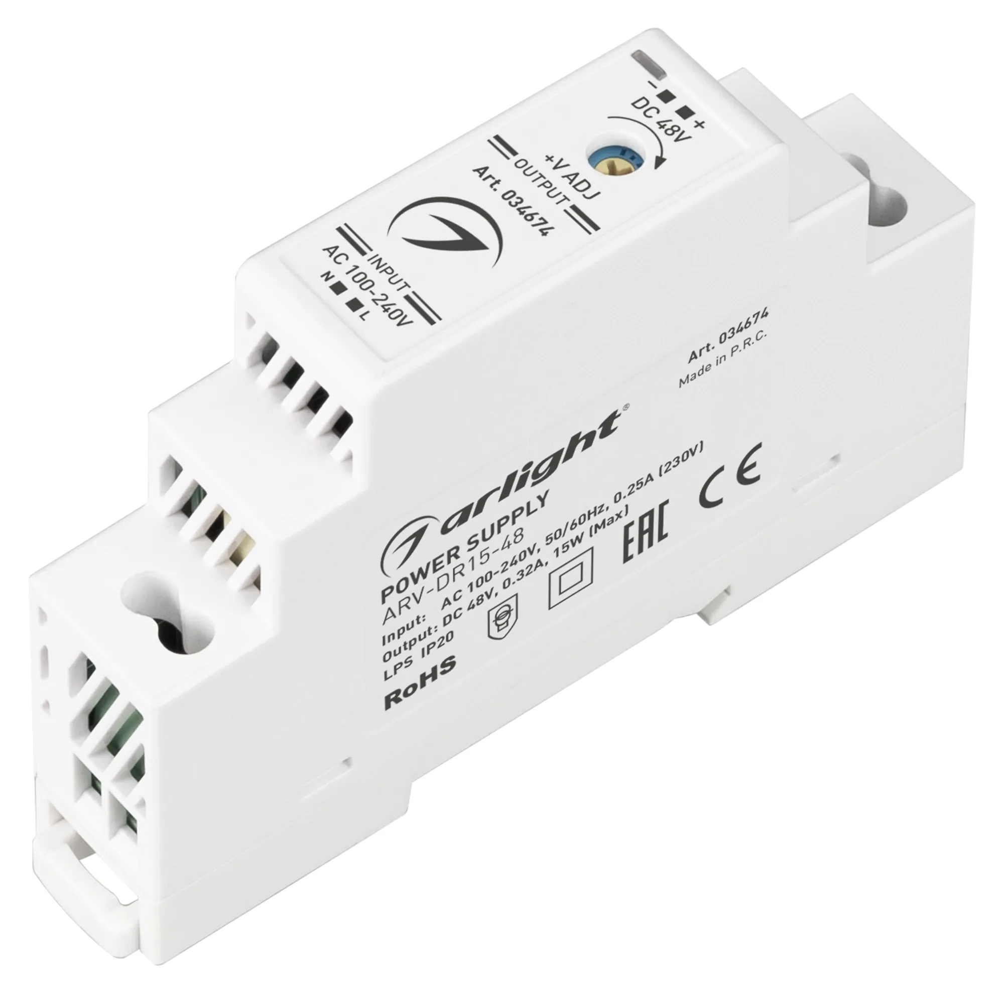 Блок питания для светильника Arlight ARV-DR15-48 48V 0.32A 15W / 034674
