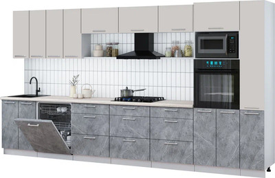 

Кухонный гарнитур, Мила Gloss 3.9-ПМ1