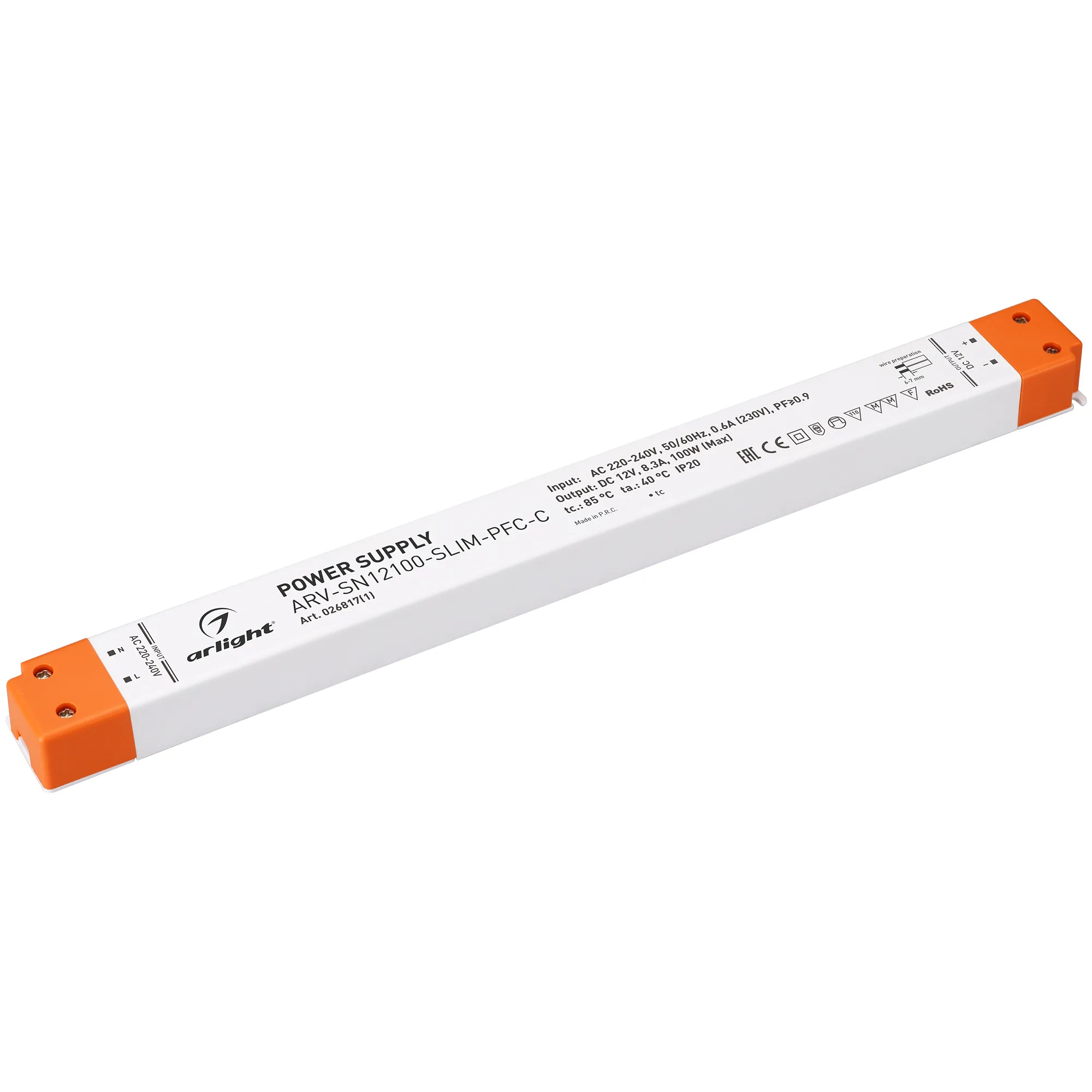 Блок питания для светильника Arlight ARV-SN12100-SLIM-PFC-C 12V 8.3A 100W / 026817(1)