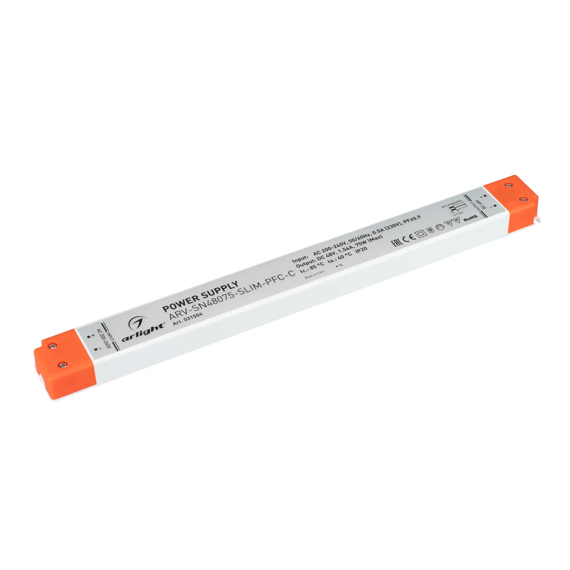 Блок питания для светильника Arlight ARV-SN48075-SLIM-PFC-C 48V 1.56A 75W / 031504