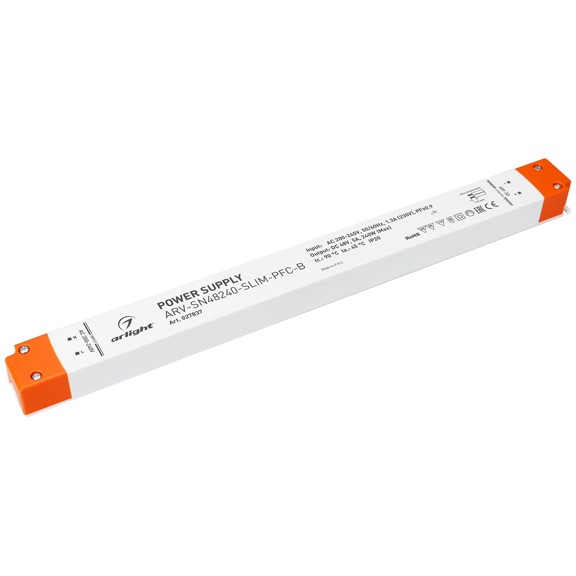 Блок питания для светильника Arlight ARV-SN48240-SLIM-PFC-B 48V 5A 240W / 027837
