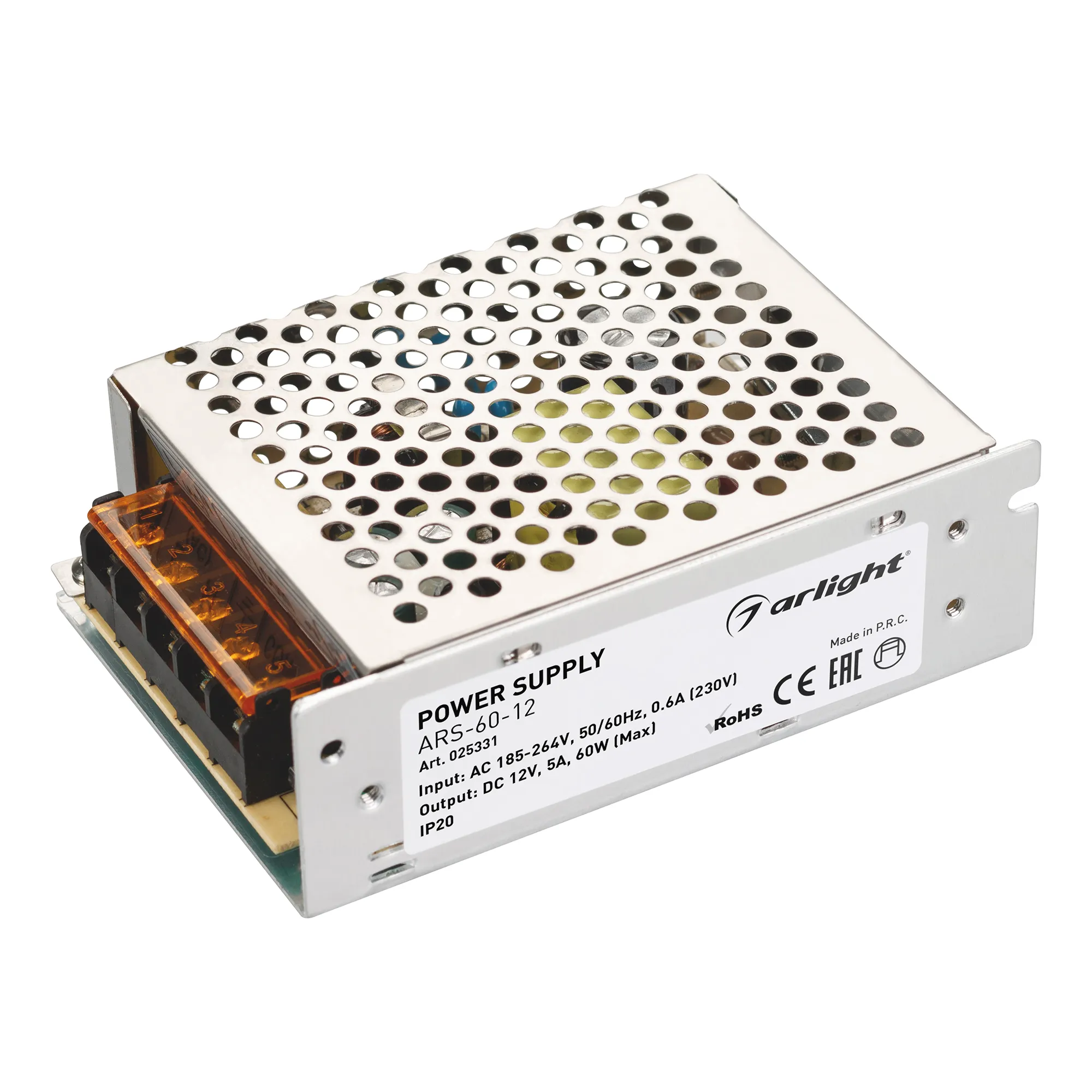 Блок питания для светильника Arlight ARS-60-12 12V 5A 60W / 025331
