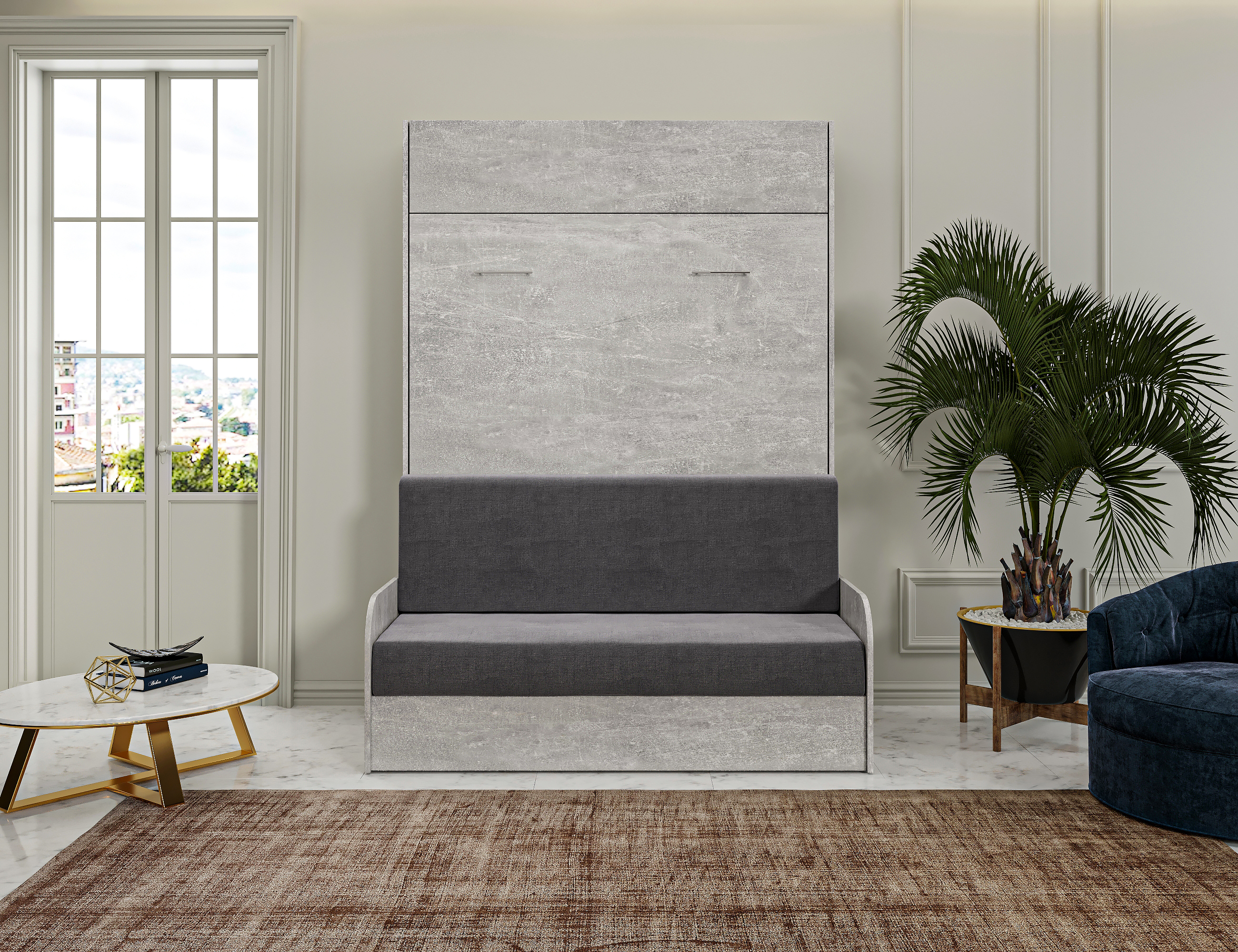 Комплект мебели трансформер Макс Стайл Studio Sofa 140x200x18 BySpan (бетон 816) — фото 2