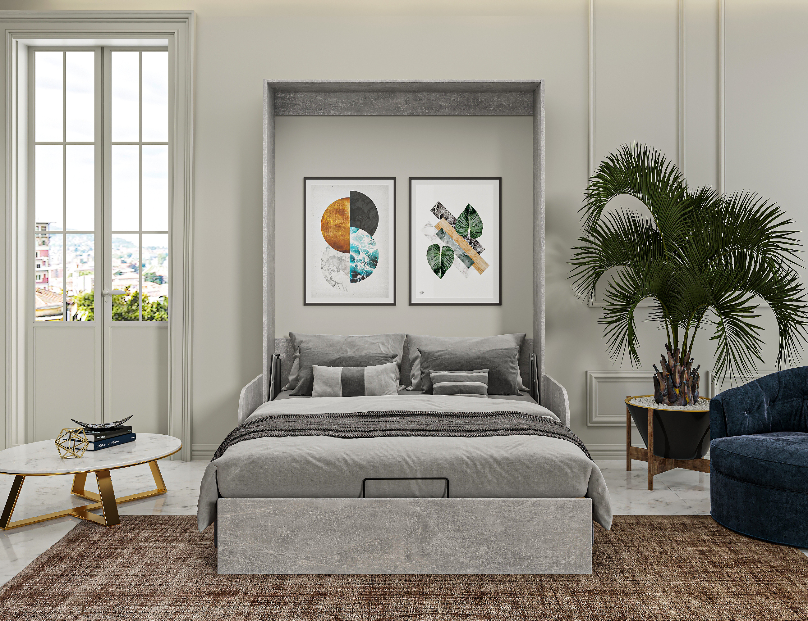 Комплект мебели трансформер Макс Стайл Studio Sofa 140x200x18 BySpan (бетон 816) — фото 3