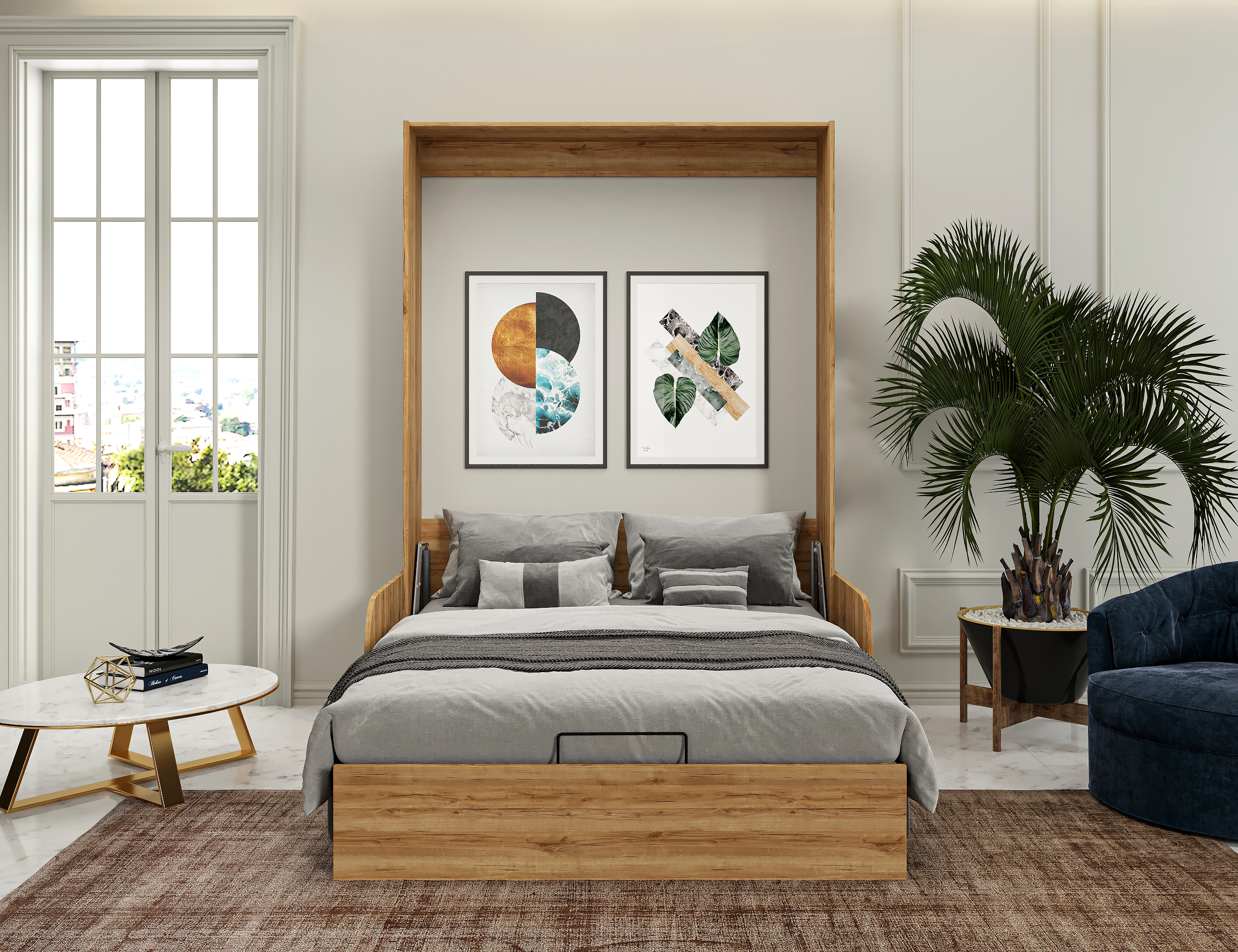 Комплект мебели трансформер Макс Стайл Studio Sofa 140x200x18 BySpan (дуб кантри золотой 389) — фото 3